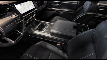 2027 GMC Sierra 1500 MultiPro center console with expanded storage and work surface