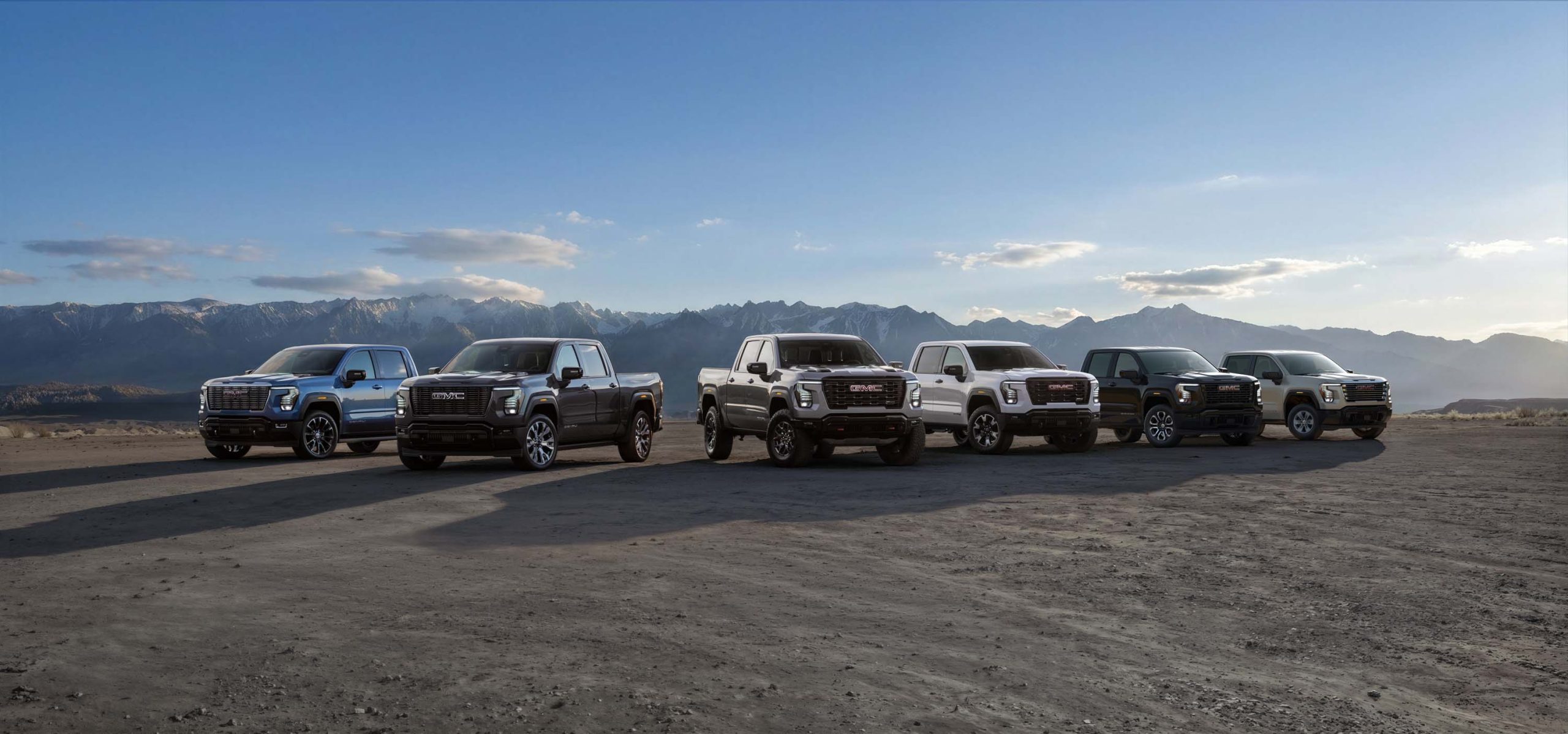 2027 GMC Sierra 1500 lineup with Pro Elevation AT4 AT4X Denali and Denali Ultimate trims