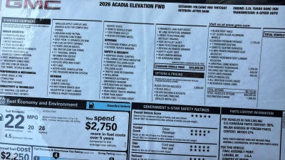 2026 GMC Acadia Elevation