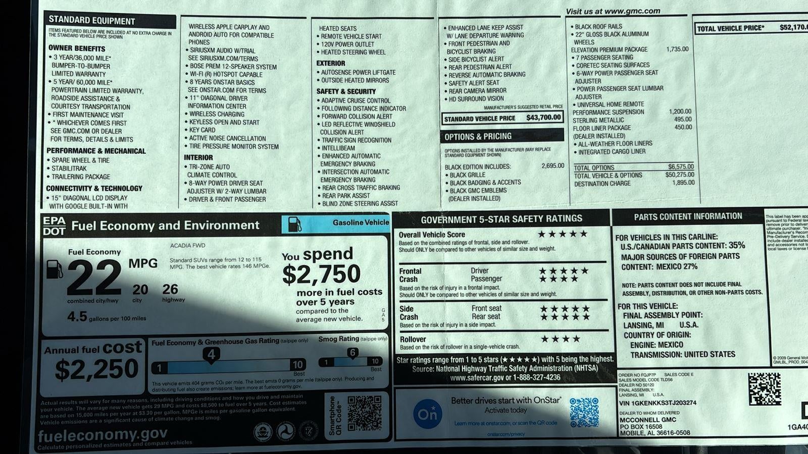 2026 GMC Acadia Elevation