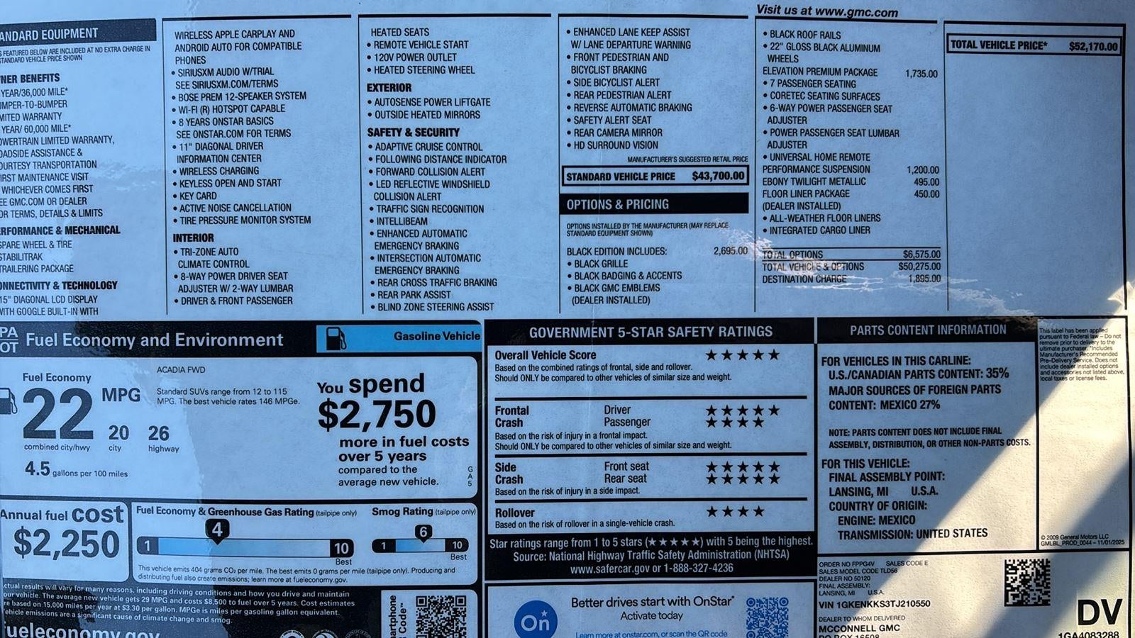 2026 GMC Acadia Elevation