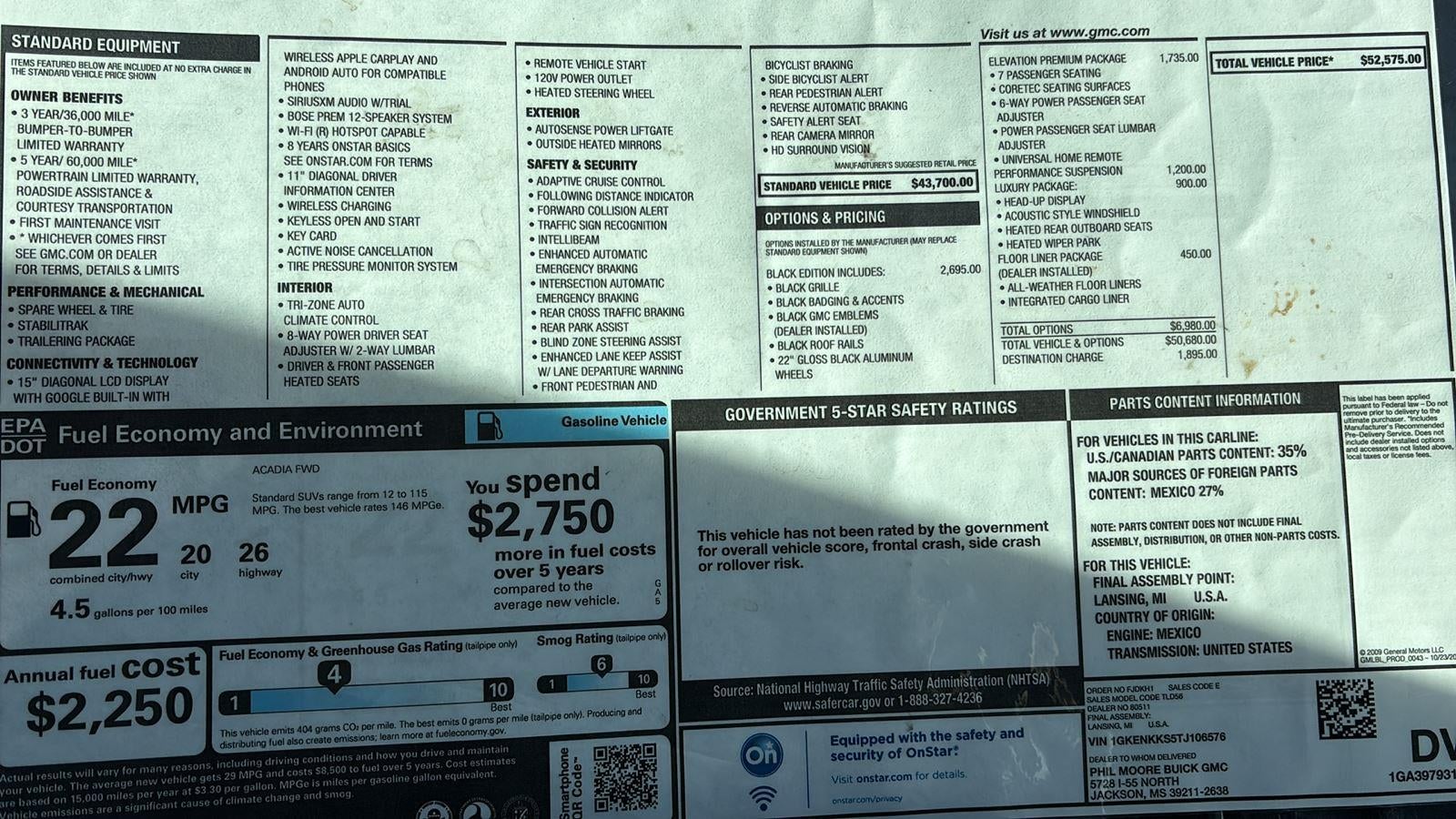 2026 GMC Acadia Elevation