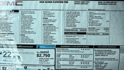 2026 GMC Acadia Elevation