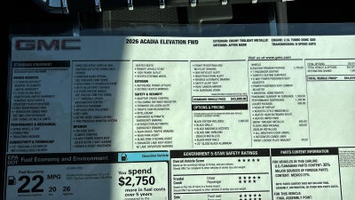 2026 GMC Acadia Elevation