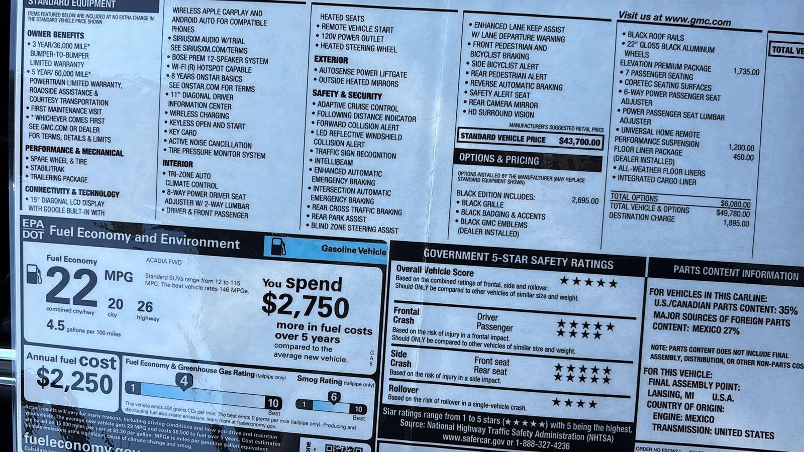 2026 GMC Acadia Elevation