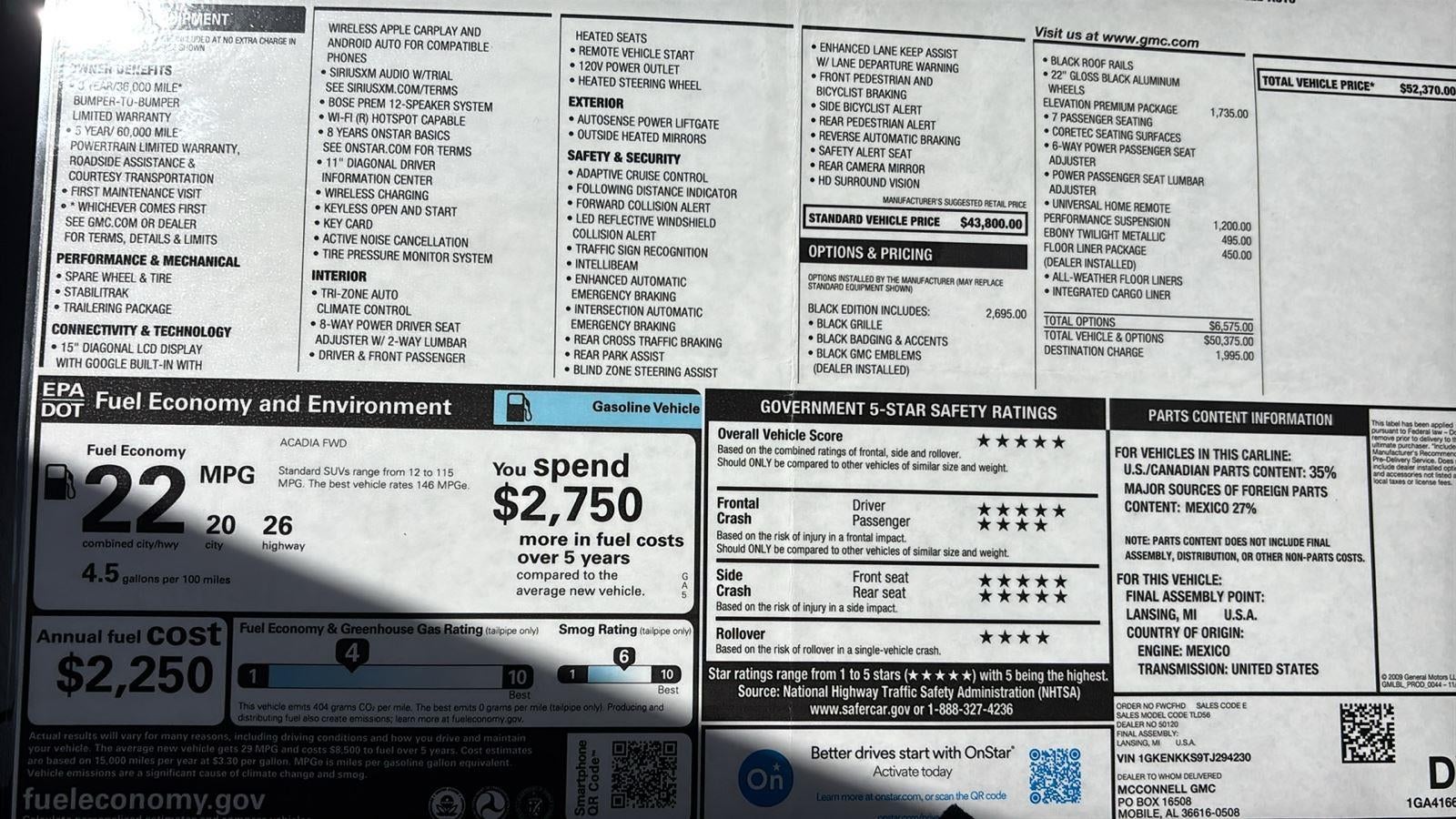 2026 GMC Acadia Elevation