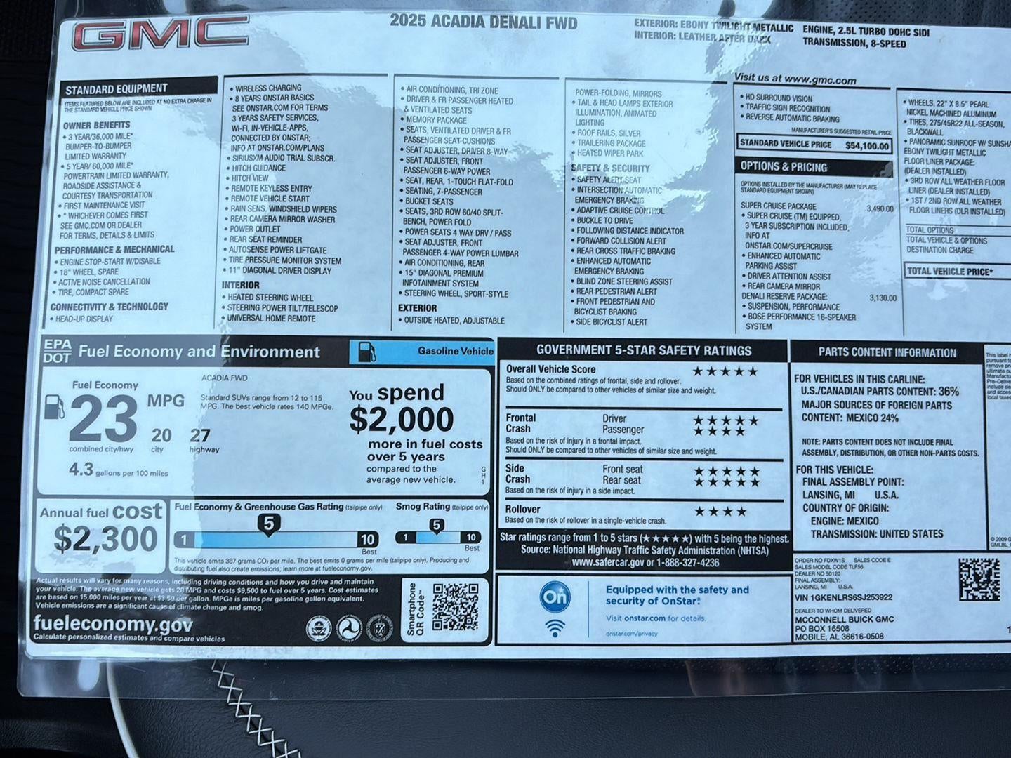 2025 GMC Acadia Denali