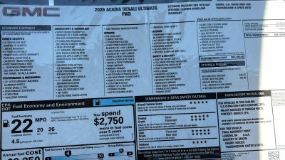 2026 GMC Acadia Denali Ultimate