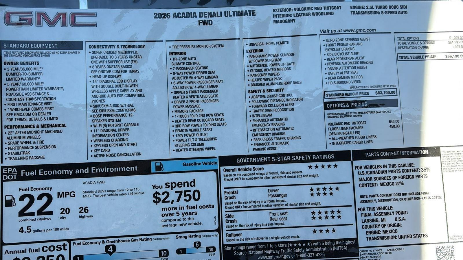 2026 GMC Acadia Denali Ultimate