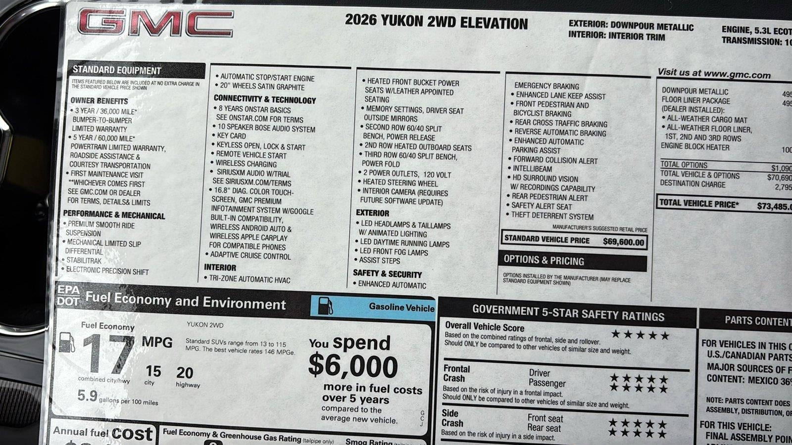 2026 GMC Yukon Elevation