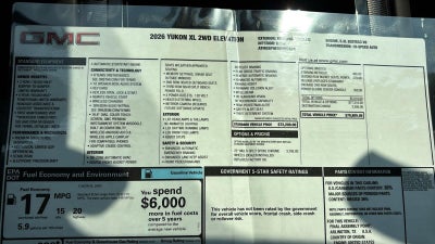 2026 GMC Yukon XL Elevation