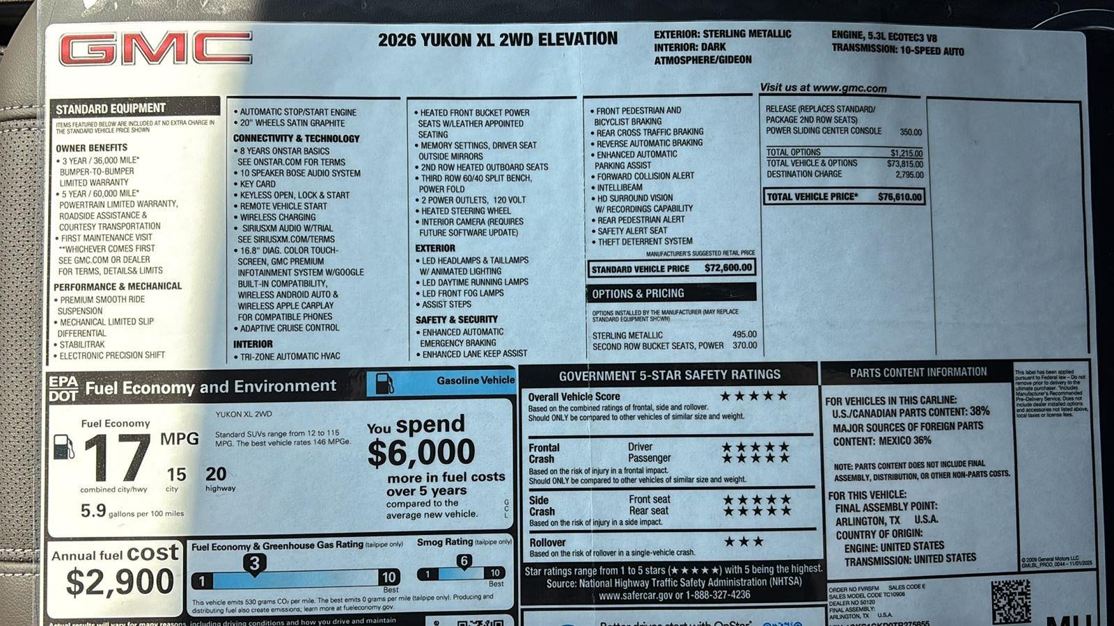 2026 GMC Yukon XL Elevation