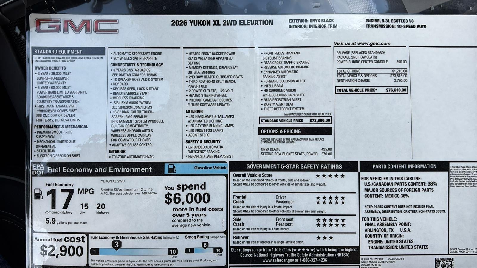 2026 GMC Yukon XL Elevation