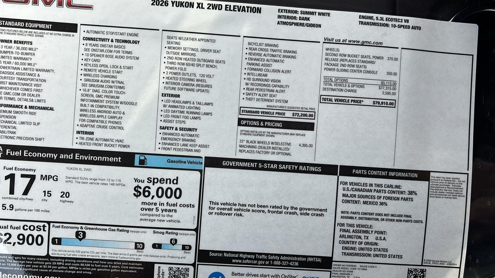 2026 GMC Yukon XL Elevation