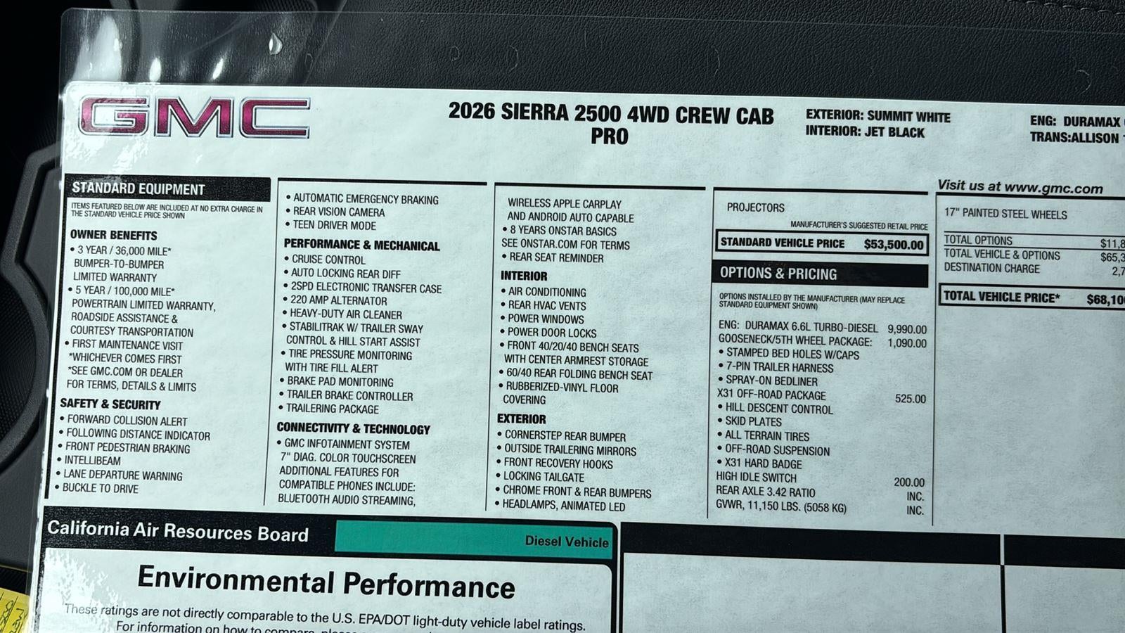 2026 GMC Sierra 2500 HD Pro
