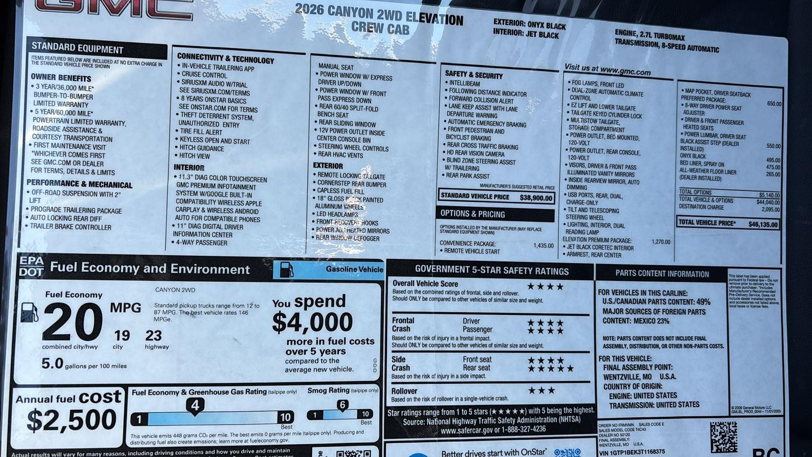 2026 GMC Canyon Elevation