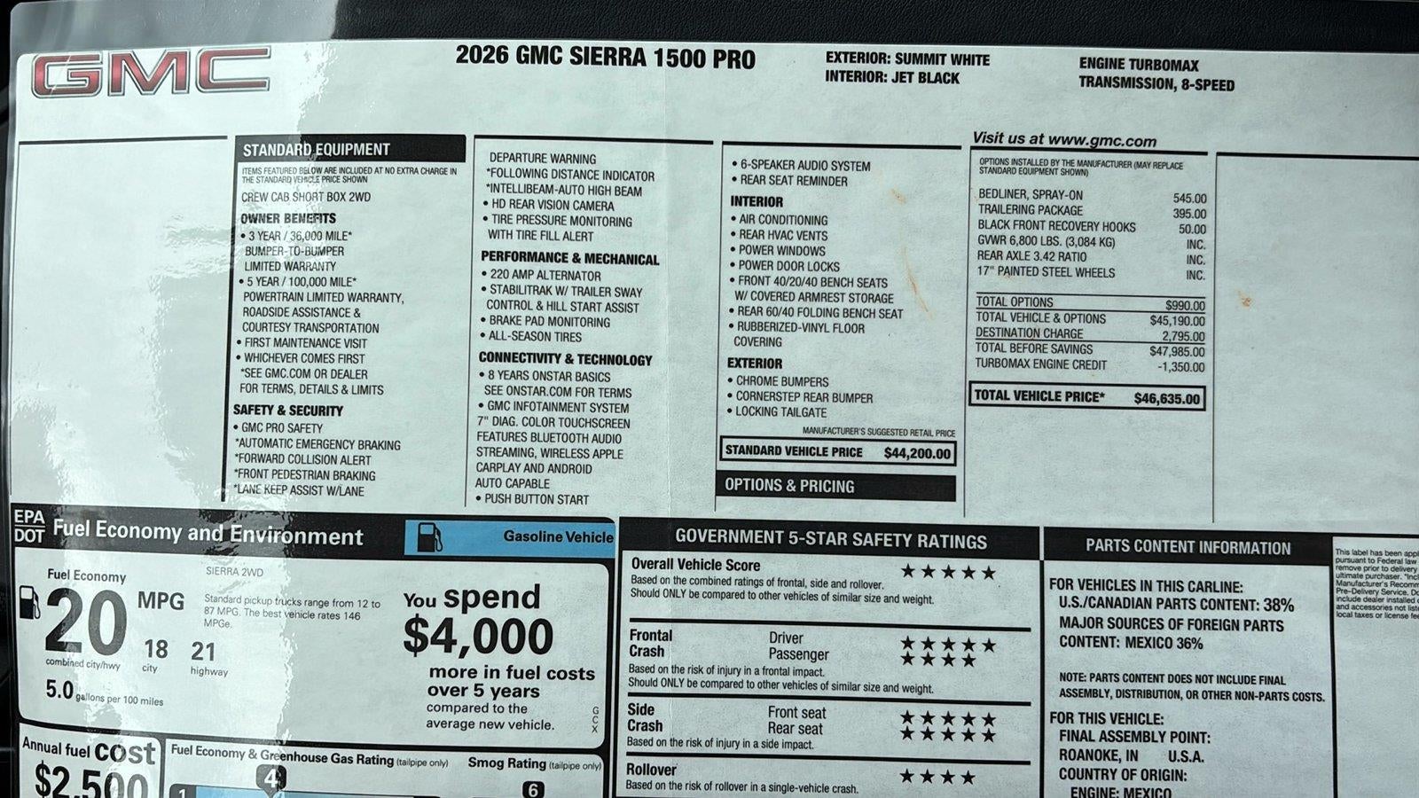 2026 GMC Sierra 1500 Pro