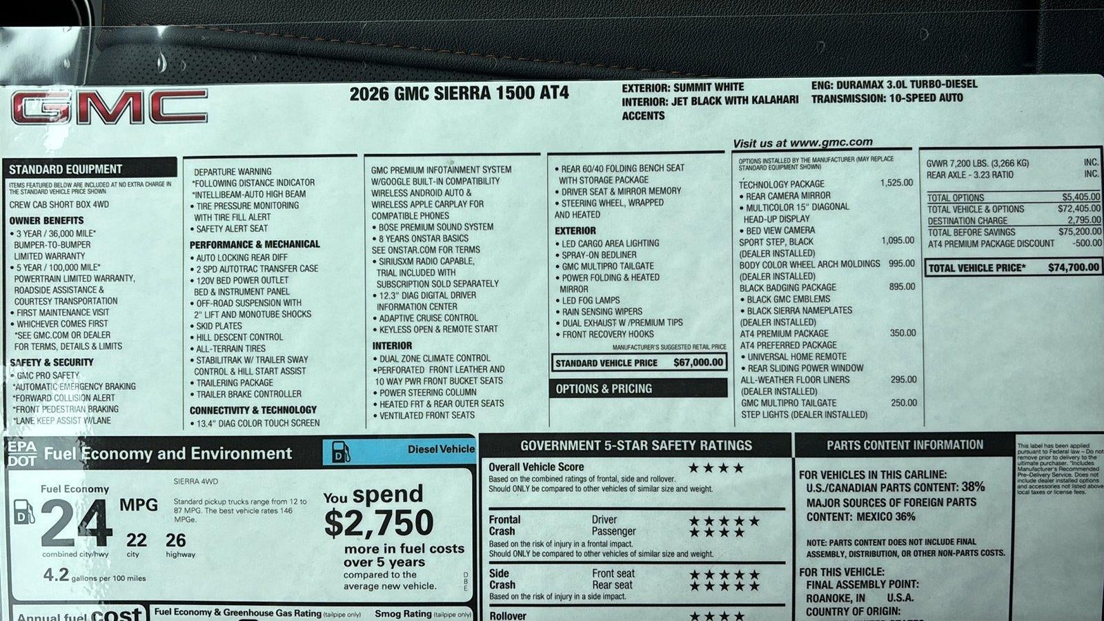 2026 GMC Sierra 1500 AT4