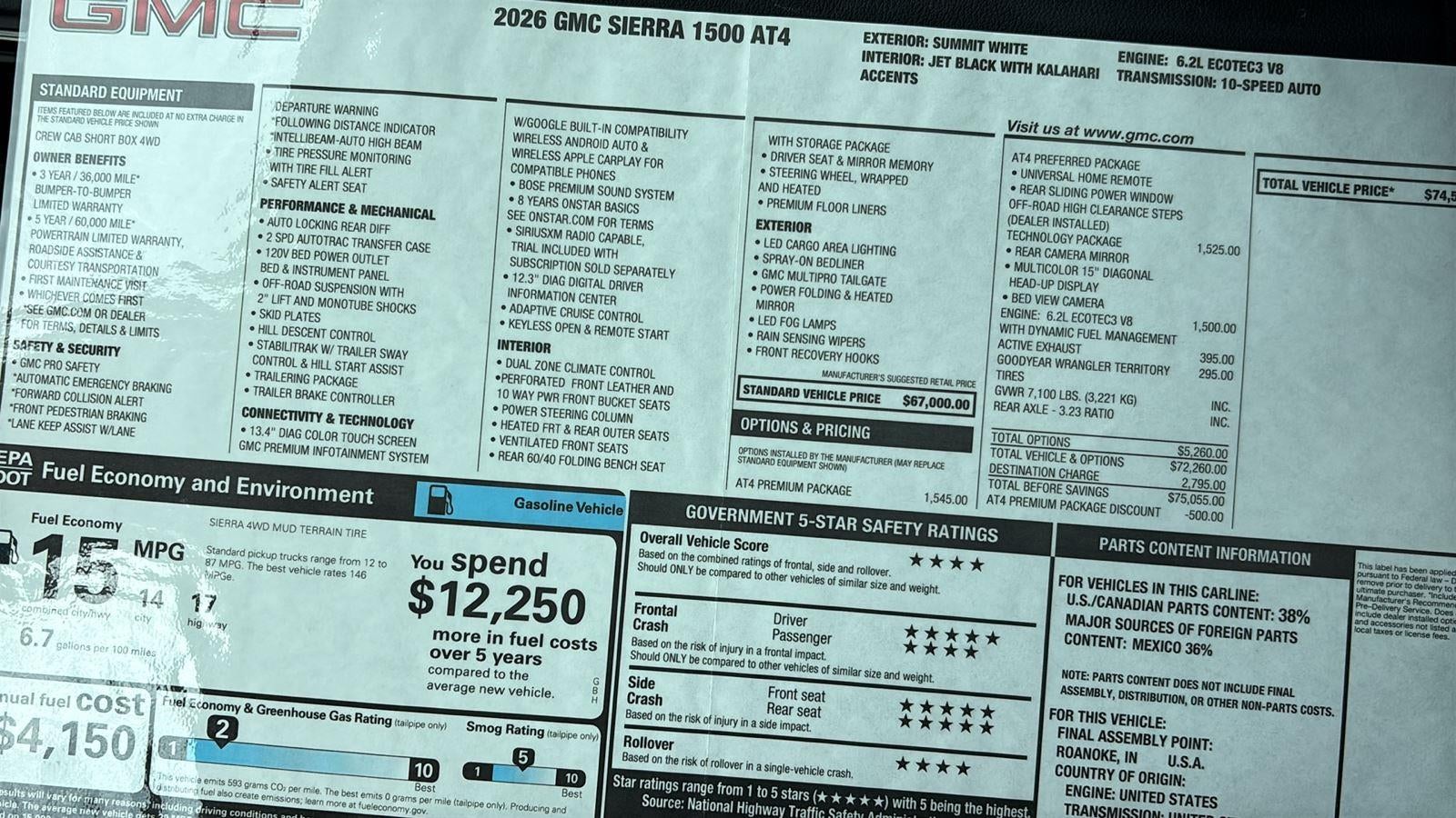 2026 GMC Sierra 1500 AT4