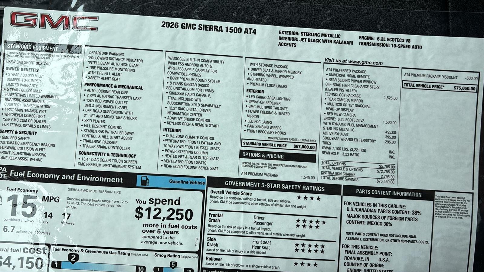 2026 GMC Sierra 1500 AT4