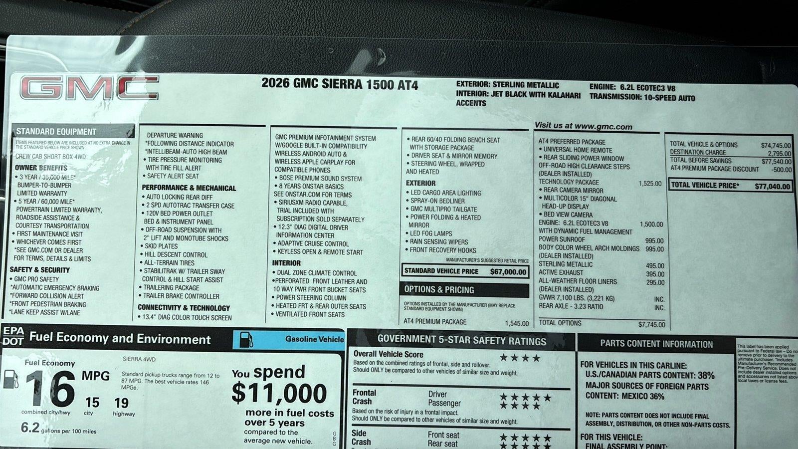 2026 GMC Sierra 1500 AT4