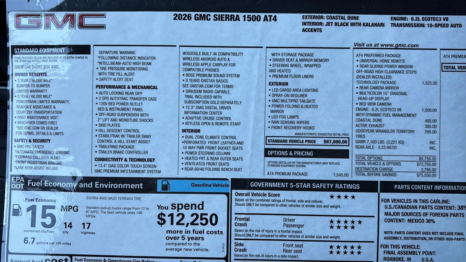 2026 GMC Sierra 1500 AT4