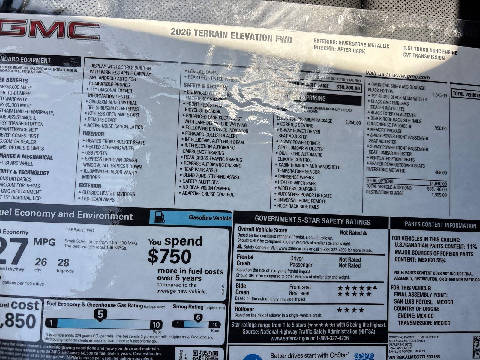 2026 GMC Terrain Elevation