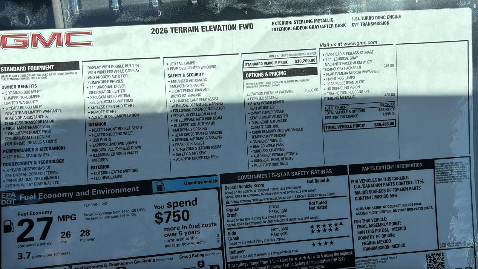 2026 GMC Terrain Elevation