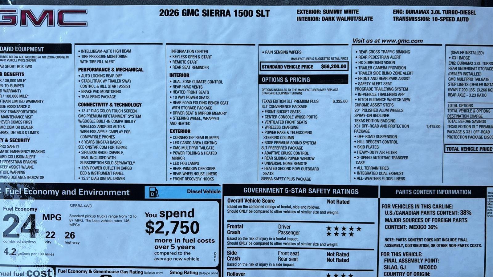2026 GMC Sierra 1500 SLT