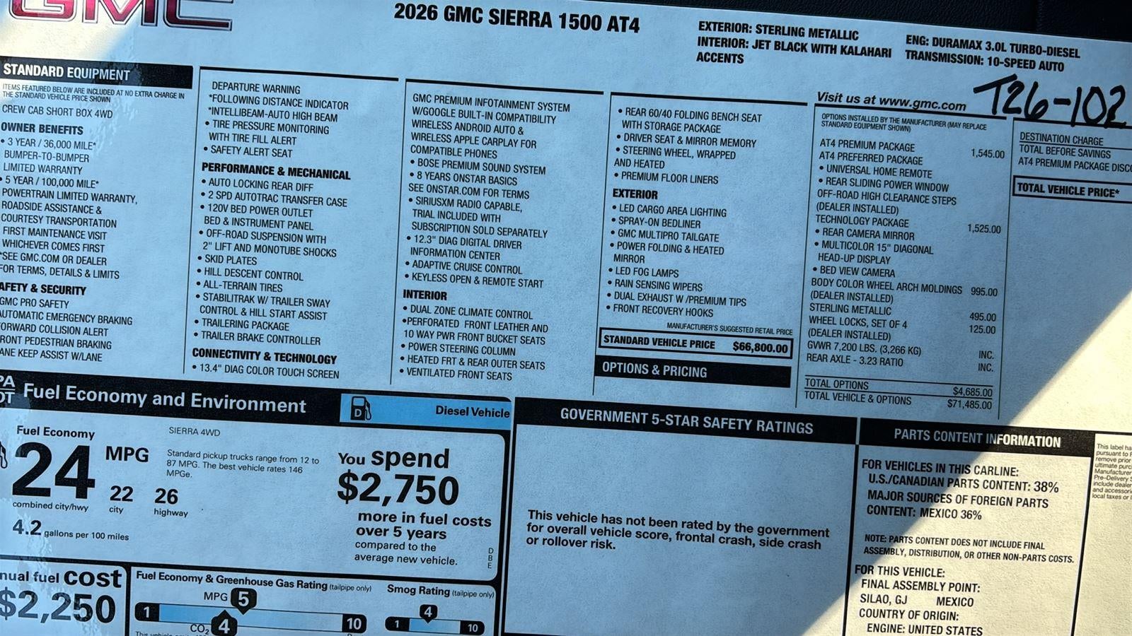 2026 GMC Sierra 1500 AT4