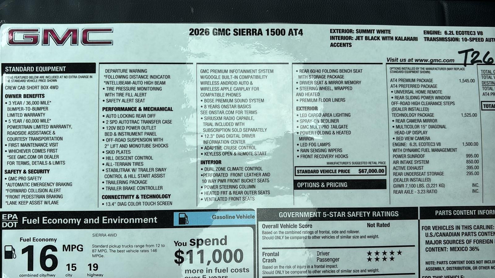 2026 GMC Sierra 1500 AT4