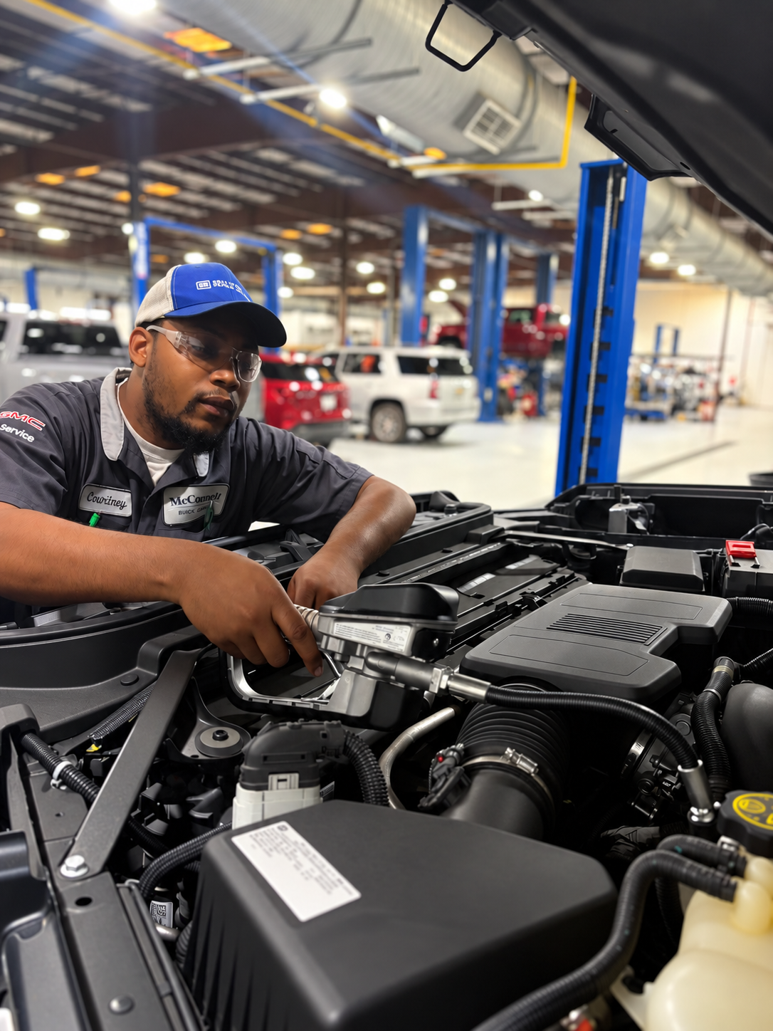 McConnell Automotive Courtney preparing a vehicle for holiday travel in Mobile AL